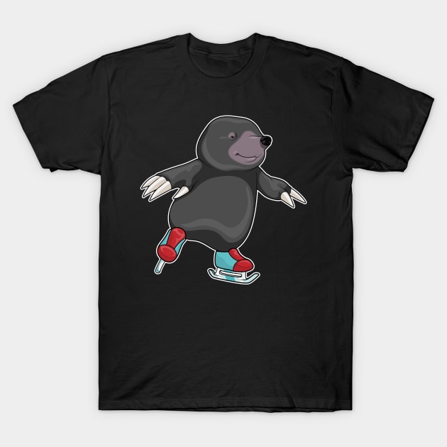 Mole Ice skating Ice skates Winter sports T-Shirt by Markus Schnabel